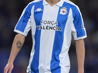 Diego Villares of RC Deportivo de La Coruna looks on during the LaLiga Hypermotion match between RC Deportivo de La Coruna and SD Eibar at A...