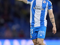 Mario Soriano of RC Deportivo de La Coruna reacts during the LaLiga Hypermotion match between RC Deportivo de La Coruna and SD Eibar at Aban...