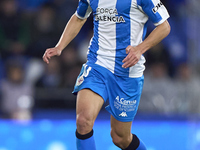 Yeremay Hernandez of RC Deportivo de La Coruna is in action during the LaLiga Hypermotion match between RC Deportivo de La Coruna and SD Eib...