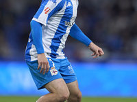 David Mella of RC Deportivo de La Coruna plays during the LaLiga Hypermotion match between RC Deportivo de La Coruna and SD Eibar at Abanca...