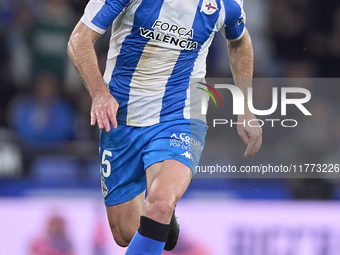 Pablo Vazquez of RC Deportivo de La Coruna is in action during the LaLiga Hypermotion match between RC Deportivo de La Coruna and SD Eibar a...