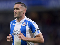 Lucas Perez of RC Deportivo de La Coruna looks on during the LaLiga Hypermotion match between RC Deportivo de La Coruna and SD Eibar at Aban...