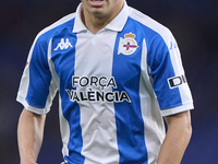 Yeremay Hernandez of RC Deportivo de La Coruna reacts during the LaLiga Hypermotion match between RC Deportivo de La Coruna and SD Eibar at...