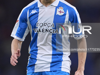 Yeremay Hernandez of RC Deportivo de La Coruna reacts during the LaLiga Hypermotion match between RC Deportivo de La Coruna and SD Eibar at...