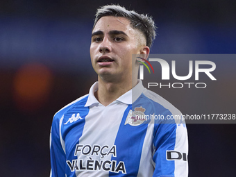 Yeremay Hernandez of RC Deportivo de La Coruna looks on during the LaLiga Hypermotion match between RC Deportivo de La Coruna and SD Eibar a...