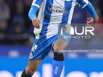 Cristian Herrera of RC Deportivo de La Coruna is in action during the LaLiga Hypermotion match between RC Deportivo de La Coruna and SD Eiba...