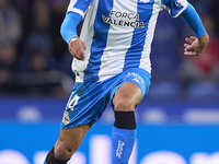 Cristian Herrera of RC Deportivo de La Coruna is in action during the LaLiga Hypermotion match between RC Deportivo de La Coruna and SD Eiba...