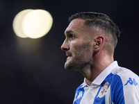 Lucas Perez of RC Deportivo de La Coruna looks on during the LaLiga Hypermotion match between RC Deportivo de La Coruna and SD Eibar at Aban...