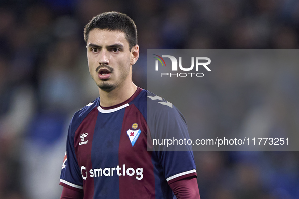 Jon Guruzeta of SD Eibar looks on during the LaLiga Hypermotion match between RC Deportivo de La Coruna and SD Eibar at Abanca Riazor Stadiu...