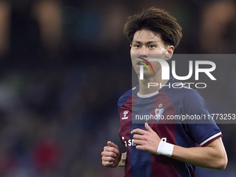 Kento Hashimoto of SD Eibar looks on during the LaLiga Hypermotion match between RC Deportivo de La Coruna and SD Eibar at Abanca Riazor Sta...