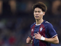 Kento Hashimoto of SD Eibar looks on during the LaLiga Hypermotion match between RC Deportivo de La Coruna and SD Eibar at Abanca Riazor Sta...