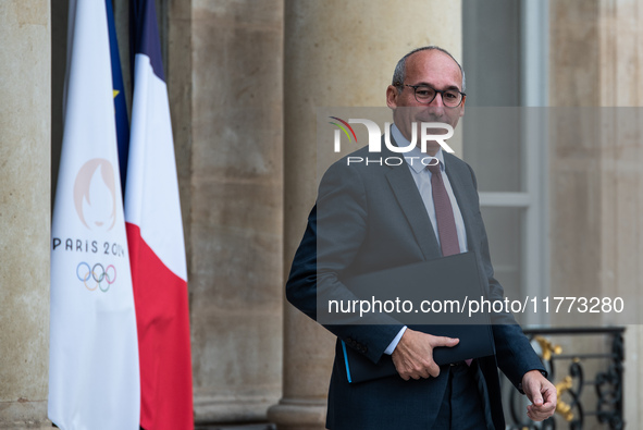 Paul Christophe, Minister of Solidarity and Equal Opportunities, is at the Elysee for the Council of Ministers in Paris, France, on November...