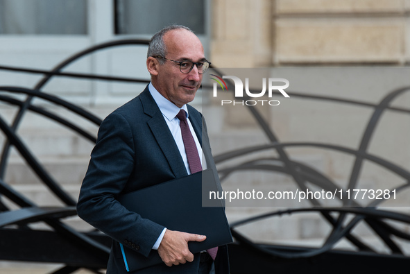 Paul Christophe, Minister of Solidarity and Equal Opportunities, is at the Elysee for the Council of Ministers in Paris, France, on November...