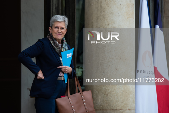 Genevieve Darrieussecq, Minister of Public Health, attends the Council of Ministers at the Elysee in Paris, France, on November 13, 2024. 