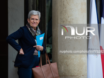 Genevieve Darrieussecq, Minister of Public Health, attends the Council of Ministers at the Elysee in Paris, France, on November 13, 2024. (