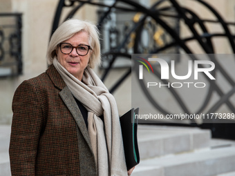 Catherine Vautrin, Minister for Partnerships with the Territories and Decentralisation, is at the Elysee Palace for the Council of Ministers...