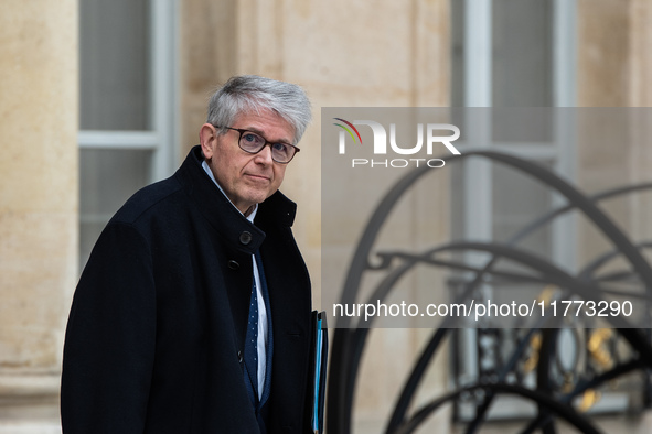 Patrick Hetzel, Minister for Higher Education and Research, attends the Council of Ministers at the Elysee in Paris, France, on November 13,...