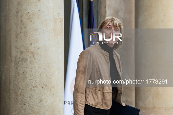 Valerie Letard, Minister for Housing and Urban Renewal, is at the Elysee Palace for the Council of Ministers in Paris, France, on November 1...