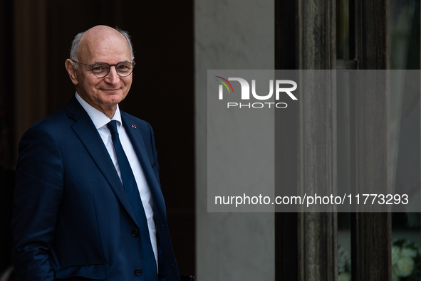 Didier Migaud, Minister of Justice, is at the Elysee Palace for the Council of Ministers in Paris, France, on November 13, 2024. 