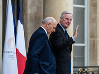 Prime Minister Michel Barnier and Didier Migaud, Minister of Justice, are at the Elysee Palace for the Council of Ministers in Paris, France...