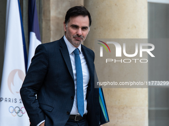 Laurent Saint-Martin, Minister in charge of Budget, attends the Council of Ministers at the Elysee in Paris, France, on November 13, 2024. (