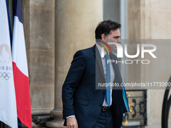 Laurent Saint-Martin, Minister in charge of Budget, attends the Council of Ministers at the Elysee in Paris, France, on November 13, 2024. (