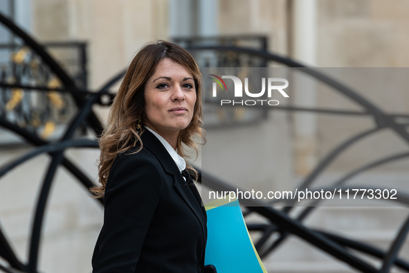 Maud Bregeon serves as the Minister Delegate of the Premier and government spokesperson at the Elysee Palace for the Council of Ministers in...