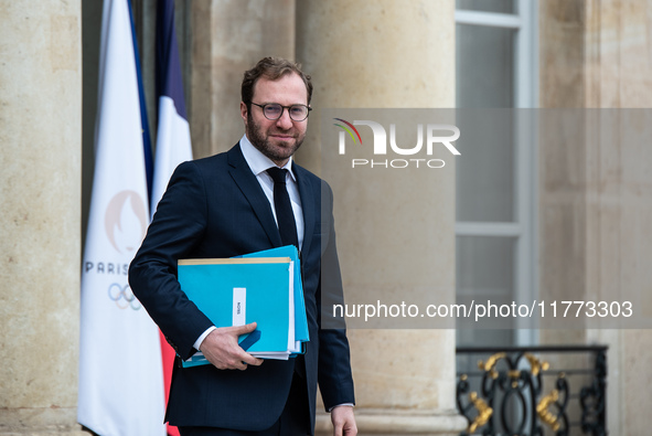 Antoine Armand, Minister for the Economy, Finance and Industry, is at the Elysee Palace for the Council of Ministers in Paris, France, on No...