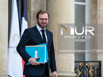 Antoine Armand, Minister for the Economy, Finance and Industry, is at the Elysee Palace for the Council of Ministers in Paris, France, on No...