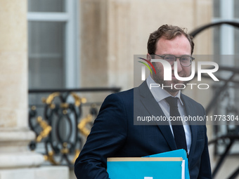 Antoine Armand, Minister for the Economy, Finance and Industry, is at the Elysee Palace for the Council of Ministers in Paris, France, on No...