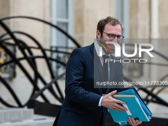 Antoine Armand, Minister for the Economy, Finance and Industry, is at the Elysee Palace for the Council of Ministers in Paris, France, on No...