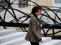 Rachida Dati, Minister of Culture, is at the Elysee Palace for the Council of Ministers in Paris, France, on November 13, 2024. (