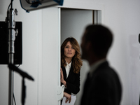 Maud Bregeon, Minister Delegate of the Premier and government spokesperson, meets the press at the end of the Council of Ministers in Paris,...