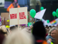 Thousands of public sector workers rally in Duesseldorf, Germany, on November 13, 2024, against state government budget cuts on public secto...