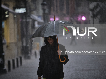 Heavy rainfall leads to significant flooding in various parts of Malaga, including major streets and public areas. (