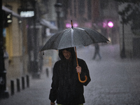 Heavy rainfall leads to significant flooding in various parts of Malaga, including major streets and public areas. (