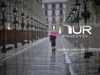 Heavy rainfall leads to significant flooding in various parts of Malaga, including major streets and public areas. (