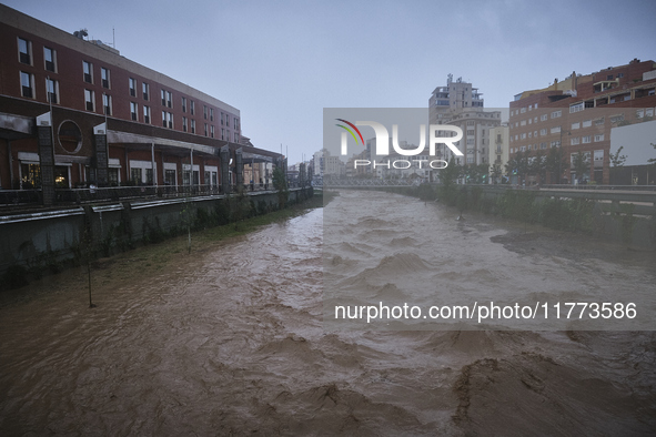 Heavy rainfall leads to significant flooding in various parts of Malaga, including major streets and public areas. 