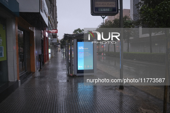 Heavy rainfall leads to significant flooding in various parts of Malaga, including major streets and public areas. 