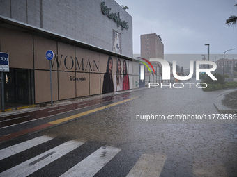 Heavy rainfall leads to significant flooding in various parts of Malaga, including major streets and public areas. (