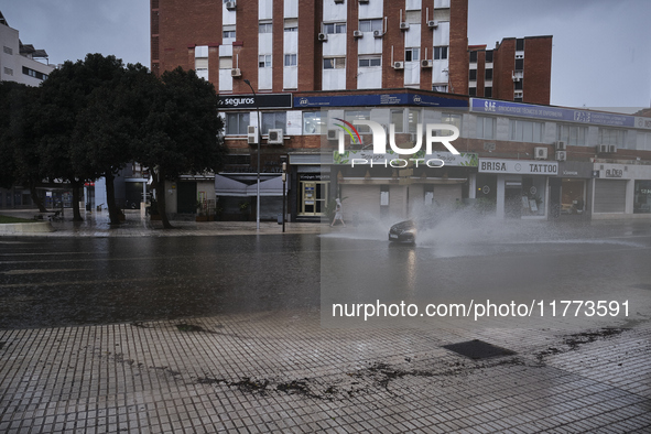 Heavy rainfall leads to significant flooding in various parts of Malaga, including major streets and public areas. 