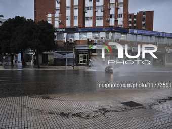 Heavy rainfall leads to significant flooding in various parts of Malaga, including major streets and public areas. (