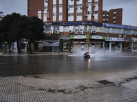 Heavy rainfall leads to significant flooding in various parts of Malaga, including major streets and public areas. (