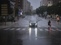 Heavy rainfall leads to significant flooding in various parts of Malaga, including major streets and public areas. (