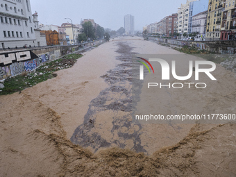 Heavy rainfall leads to significant flooding in various parts of Malaga, including major streets and public areas. (