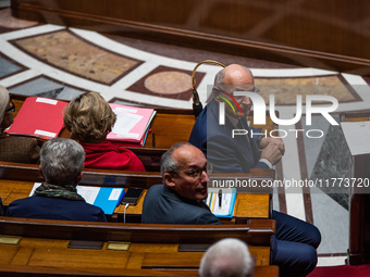 Didier Migaud, Minister of Justice, is in Parliament during the question time to the government in Paris, France, on November 13, 2024. (