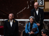 Sandrine Rousseau, deputy of the Ecologist and Socialist group, is in Parliament during question time in Paris, France, on November 13, 2024...