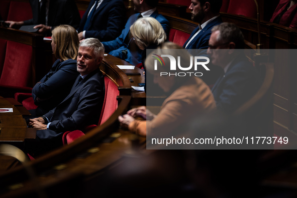 Laurent Wauquiez is the President of the Droite Republicaine group at the National Assembly in Paris, France, on November 13, 2024. 