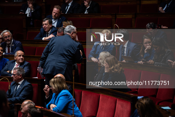 Marc Fesneau, President of the group Les Democrates in Parliament, participates during the question time in Paris, France, on November 13, 2...