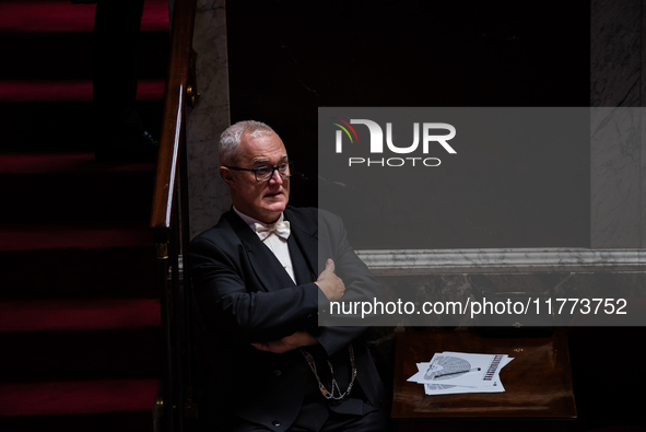 National Assembly staff participate during question time in Parliament in Paris, France, on November 13, 2024. 